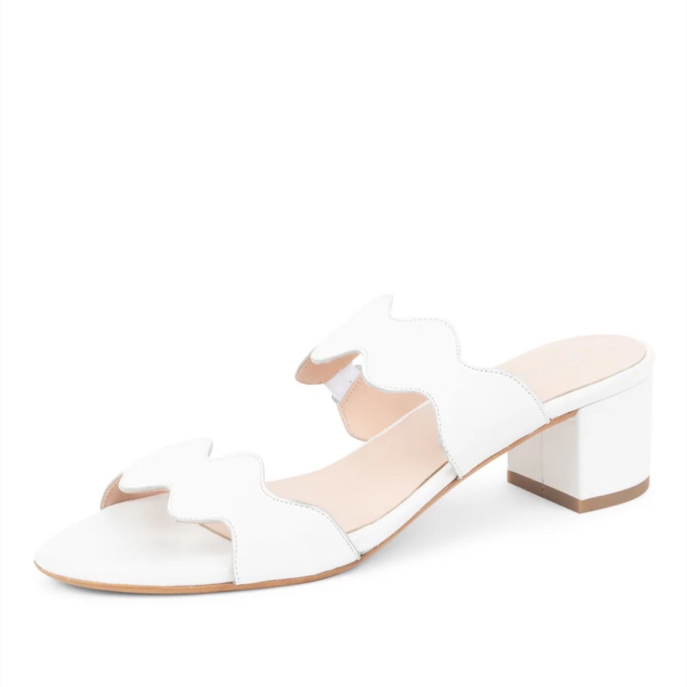 Patricia Green Palm Beach Block Sandals Size 7 White Low Heel Slip On - Picture 2 of 14